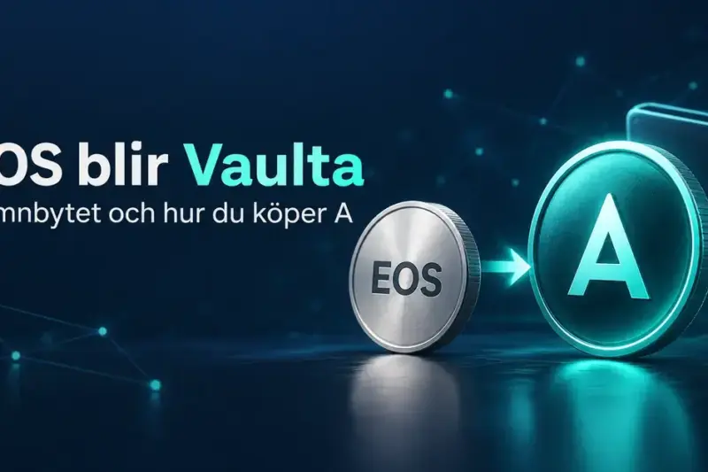 EOS blir Vaulta (A): vad rebrandingen betyder och hur du köper