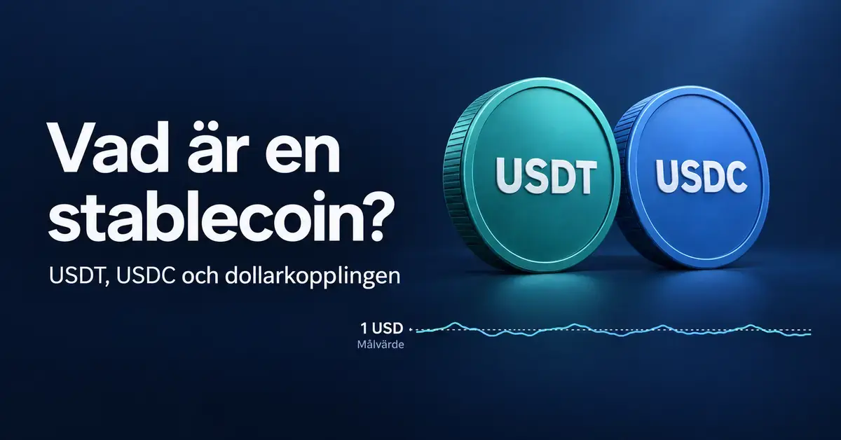 Illustration av USDT och USDC med en kurslinje som rör sig nära målvärdet en amerikansk dollar.